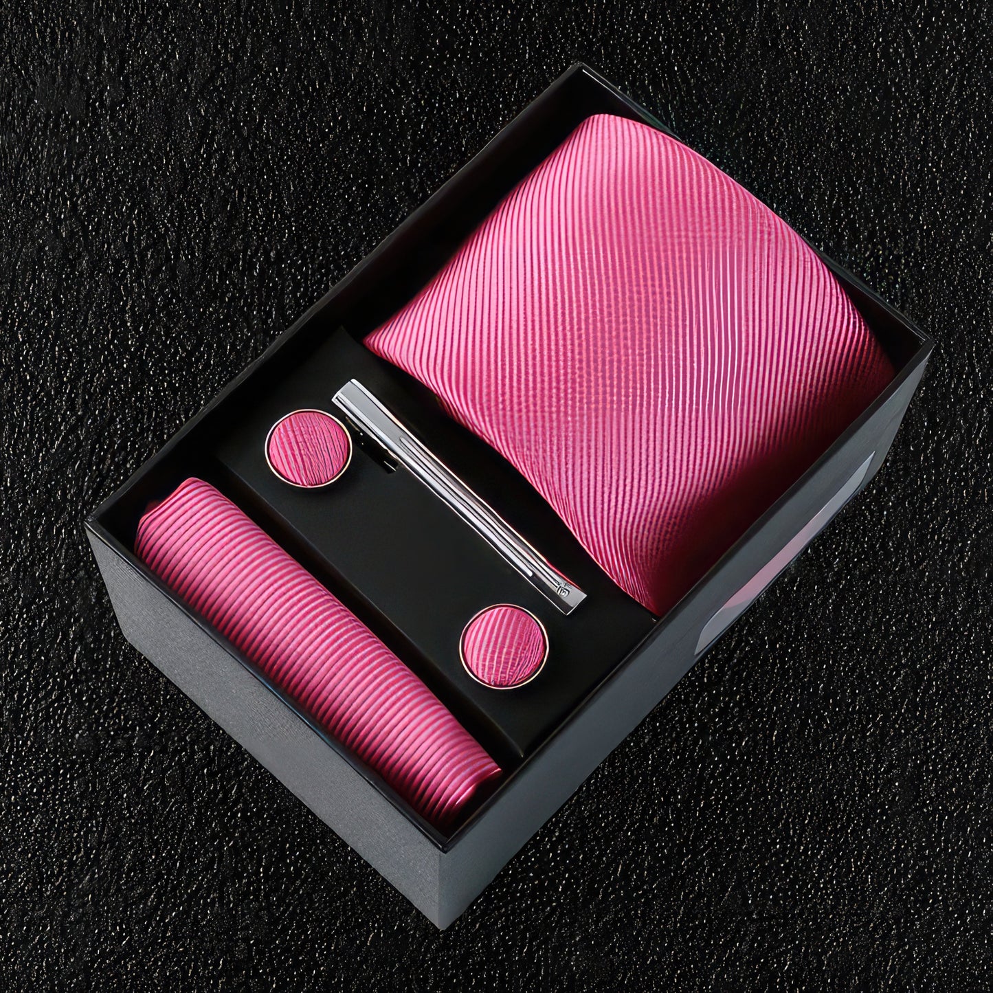 Pink Silk Tie Boxed Gift Set