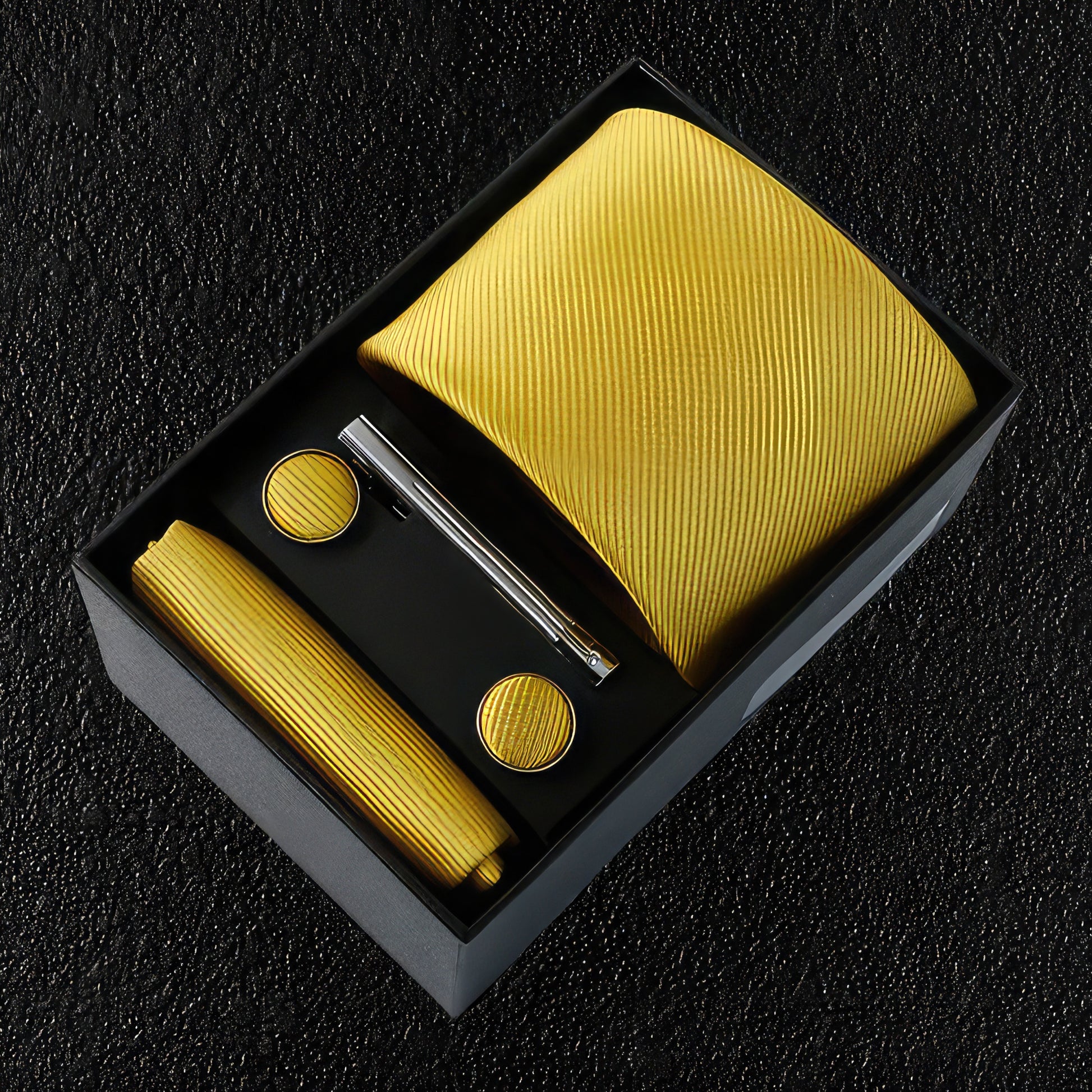 Mustard Silk Tie Boxed Gift Set