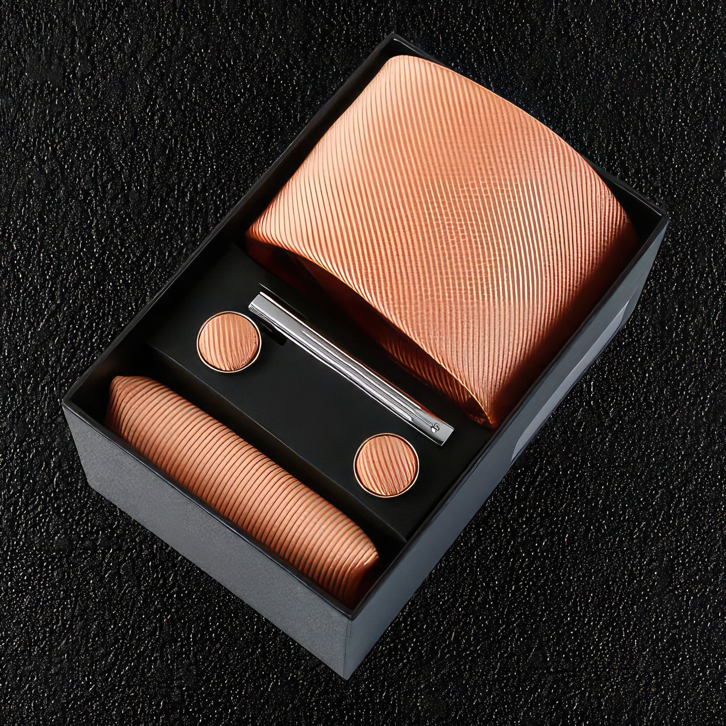 Orange Silk Tie Boxed Gift Set