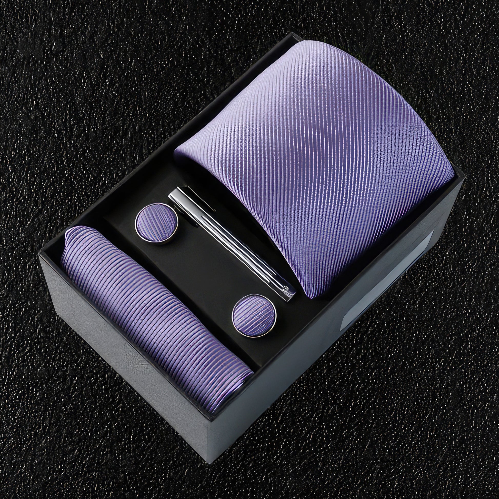 Lilac Silk Tie Boxed Gift Set