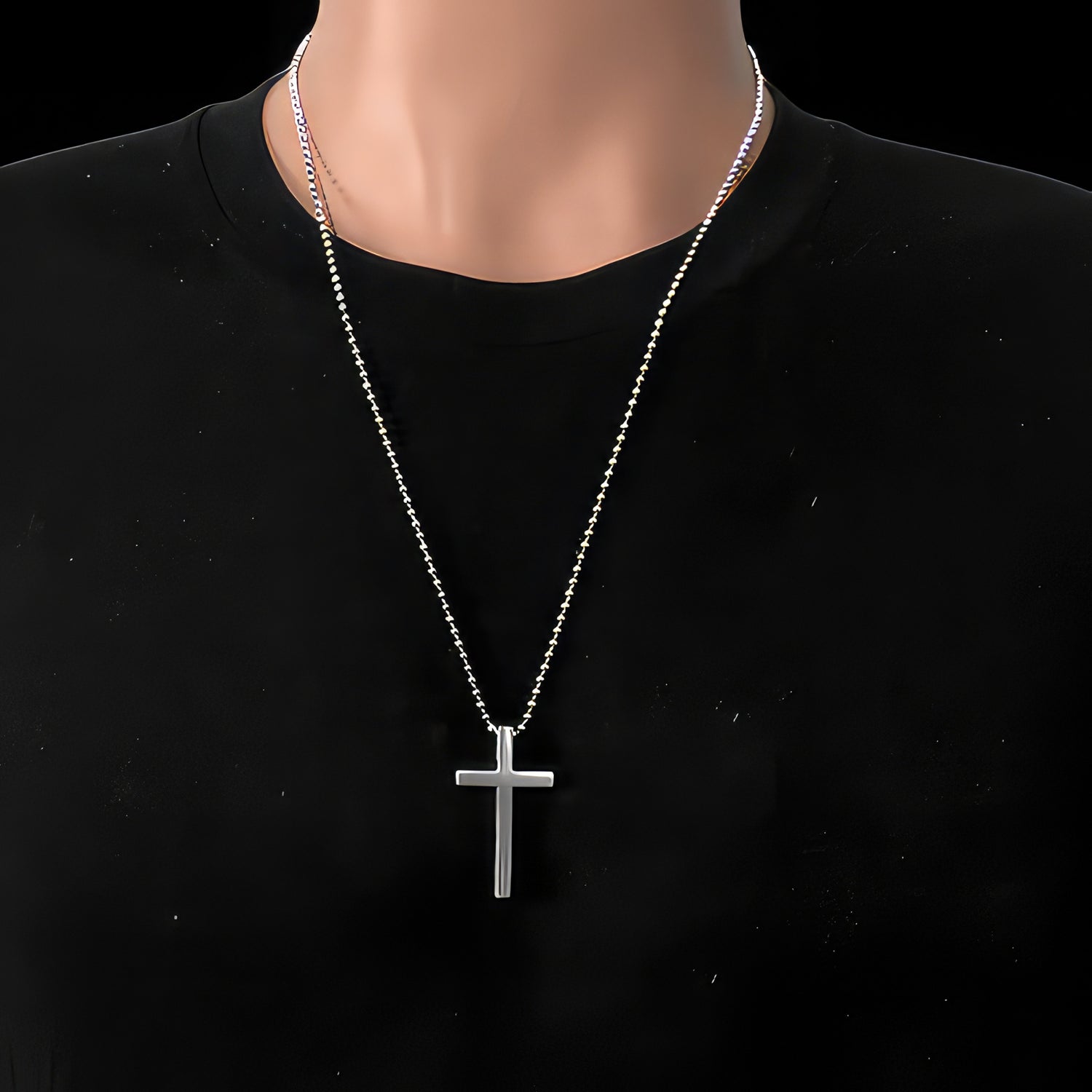 Men's Titanium Cross & Necklace
