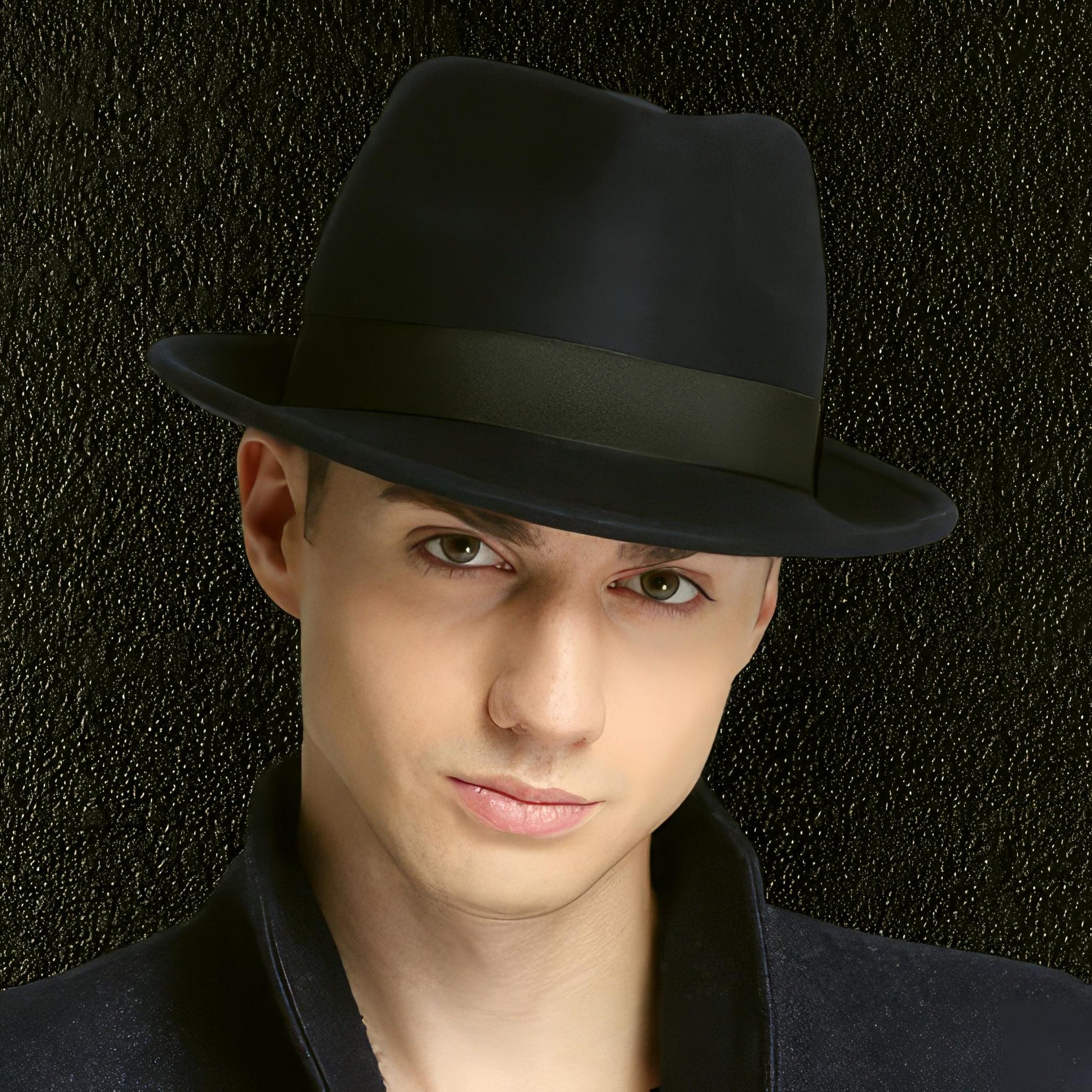 Black Wool Fedora Hat