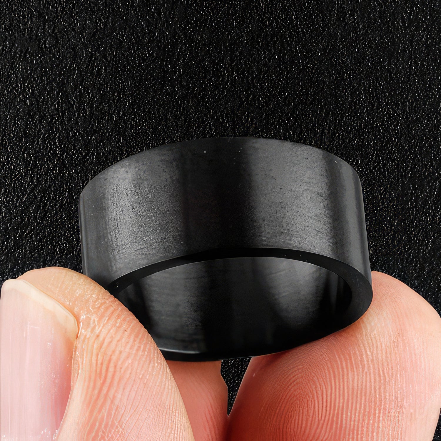 Minimalist Black Stainless Steel Ring