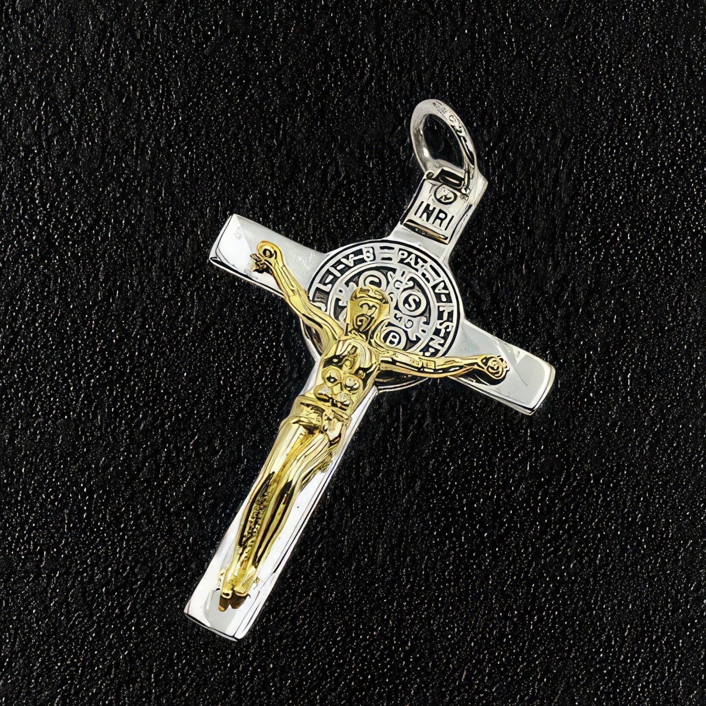 Sterling Silver Catholic Crucifix & Necklace