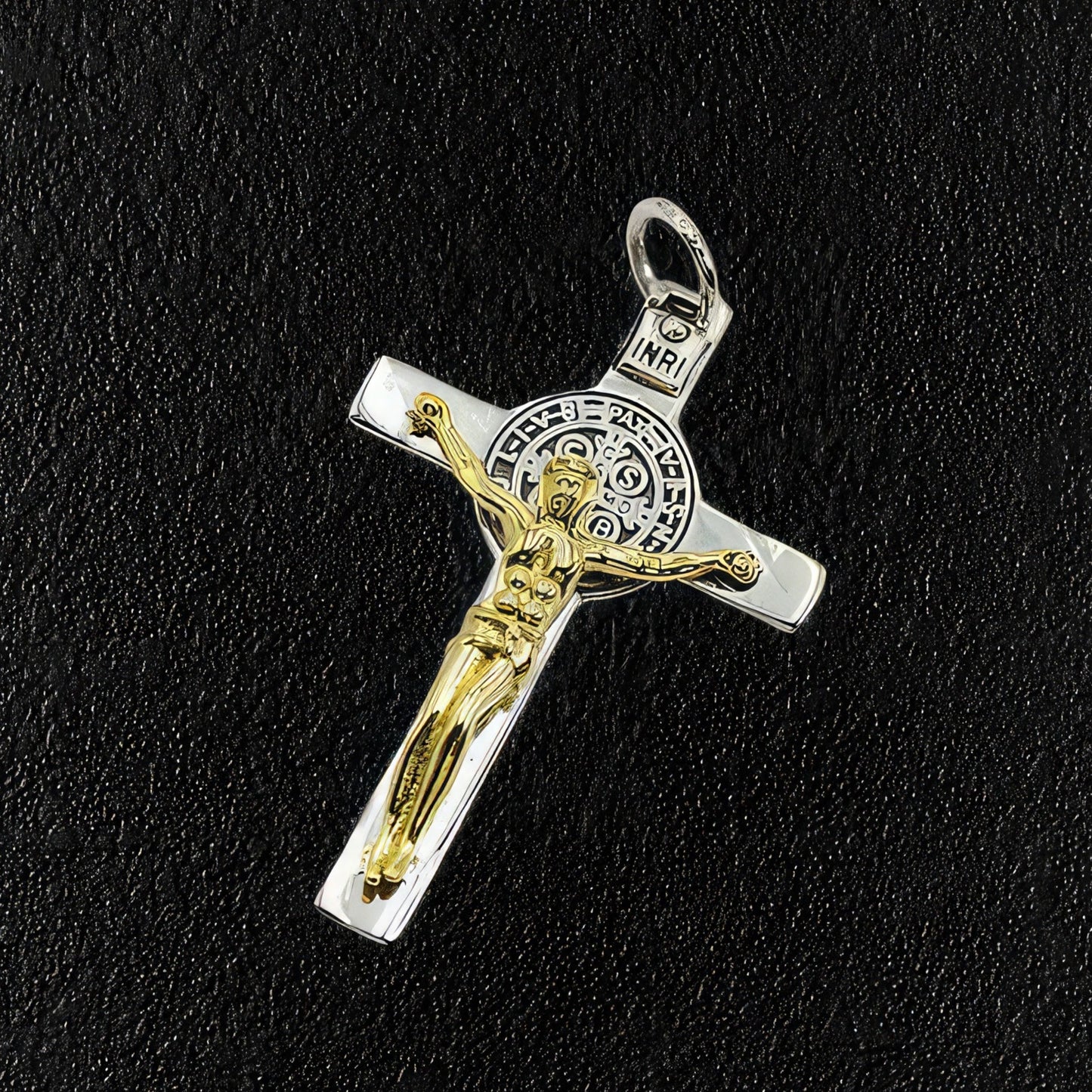 Sterling Silver Catholic Crucifix & Necklace