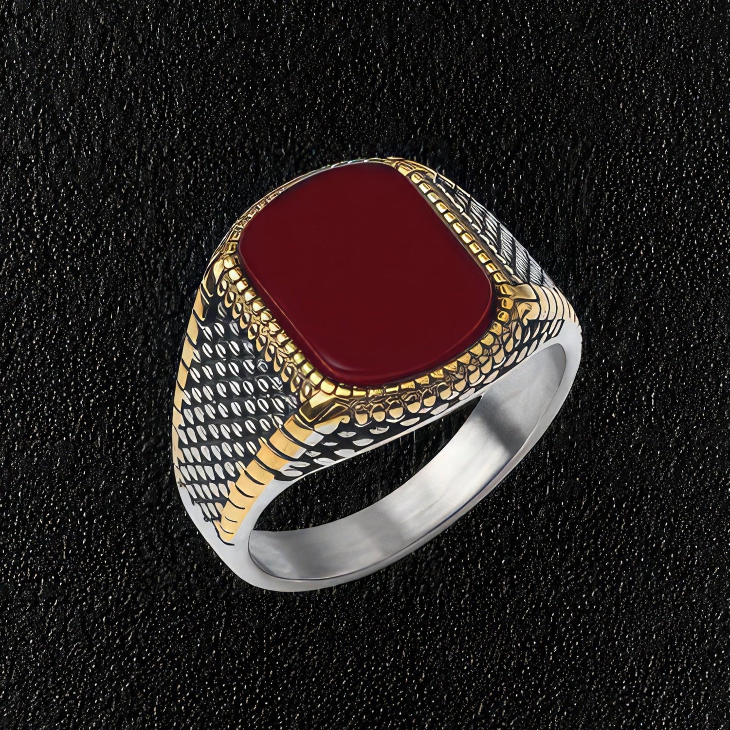 Ottoman Empire Red Onyx Ring