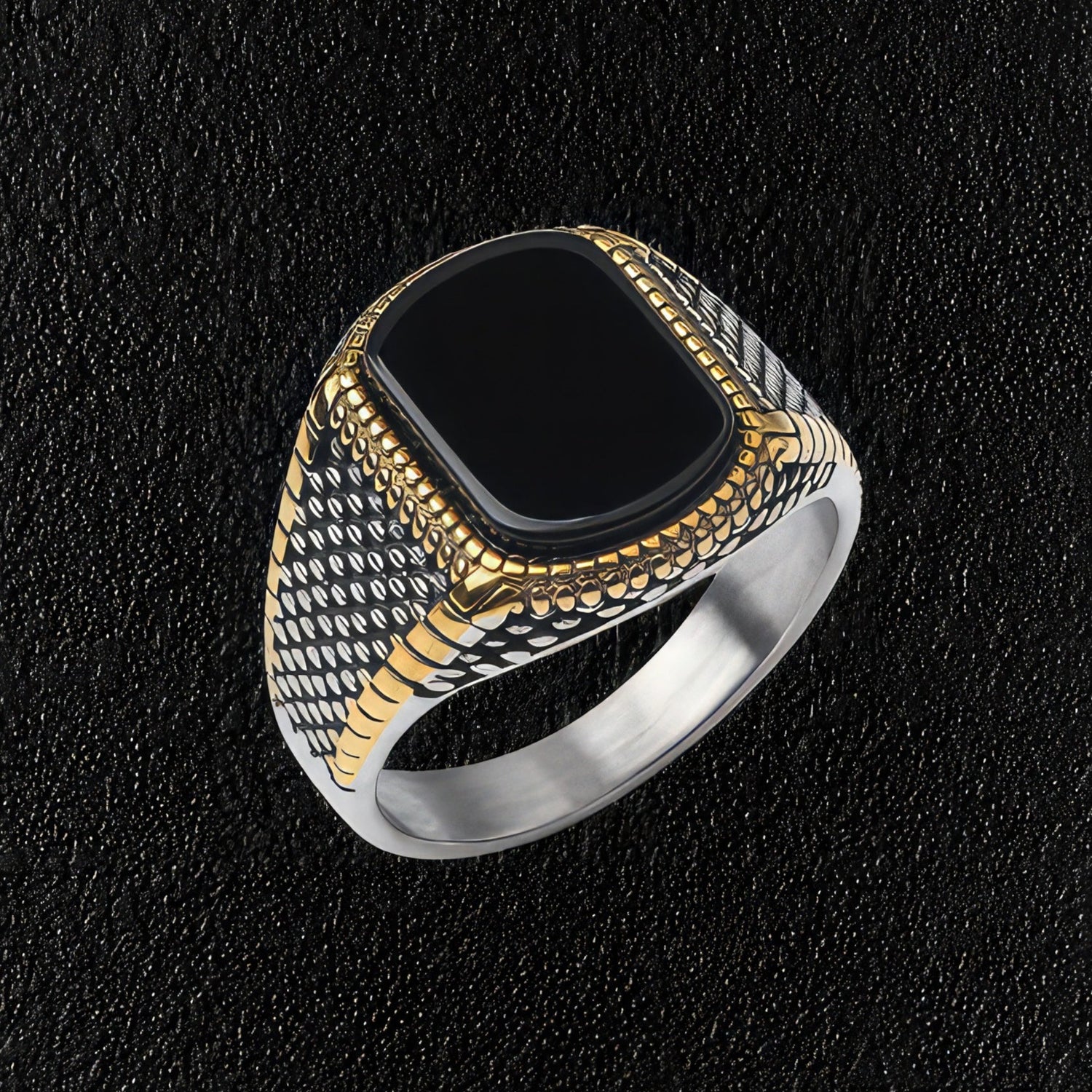 Ottoman Empire Black Onyx Ring