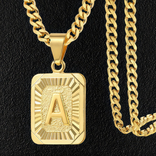 Golden Letter Pendant & Necklace