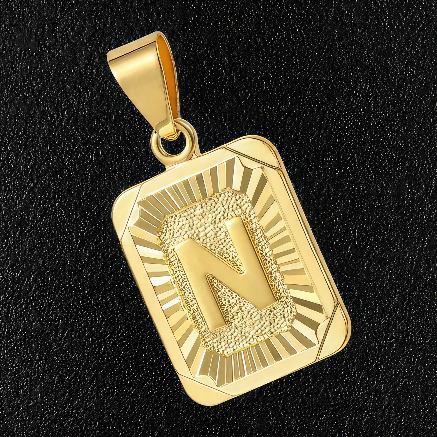 Golden Letter N Pendant & Necklace