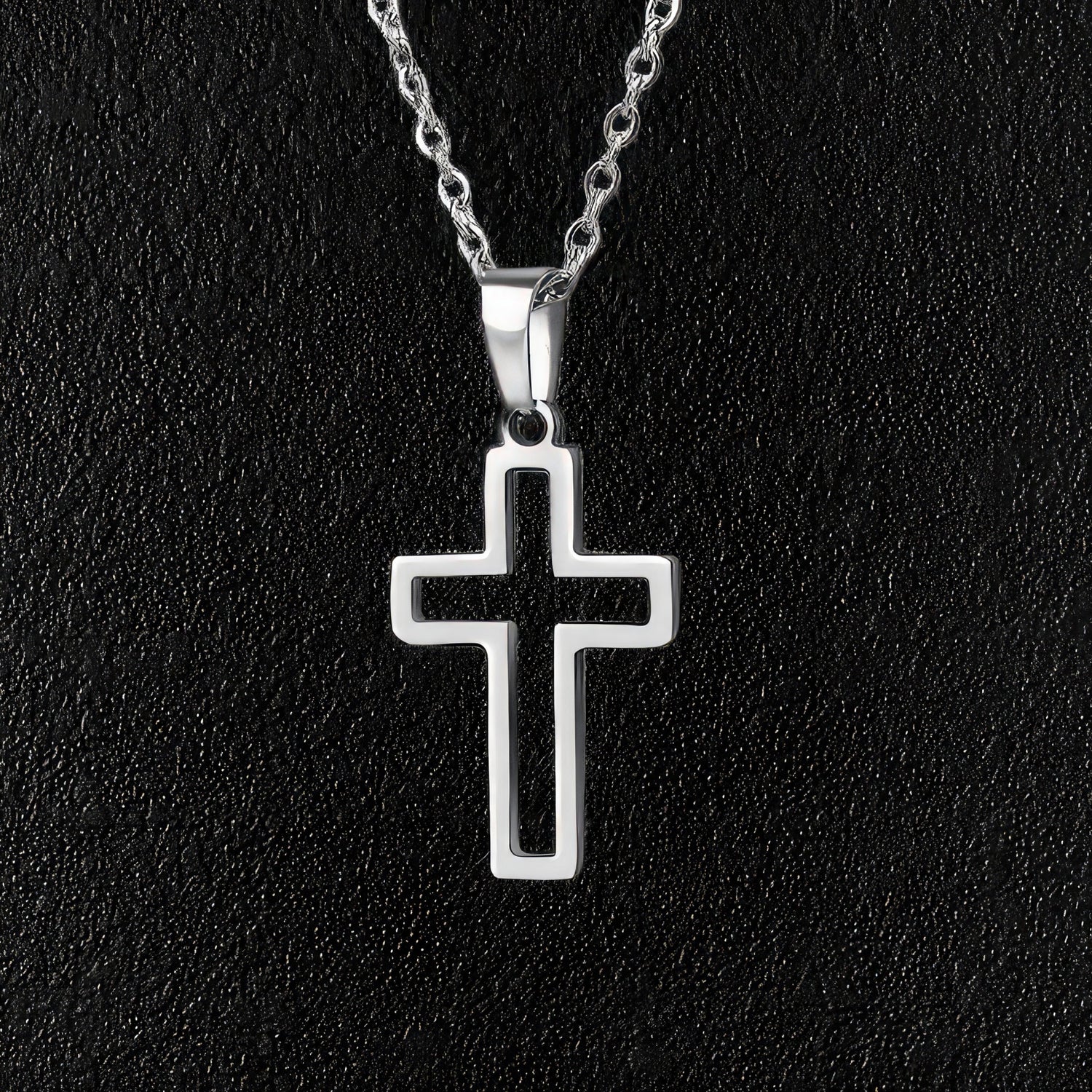 Hollow Cross Pendant Necklace
