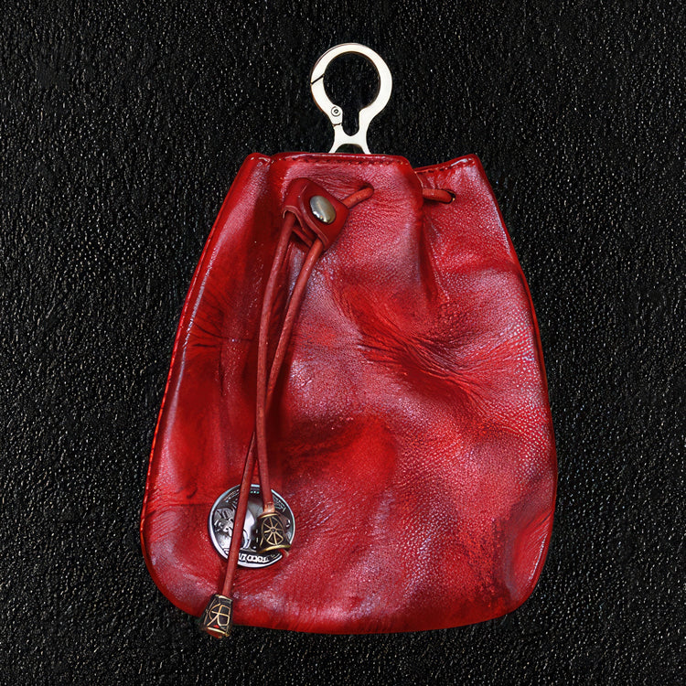 Red Leather Coin Bag