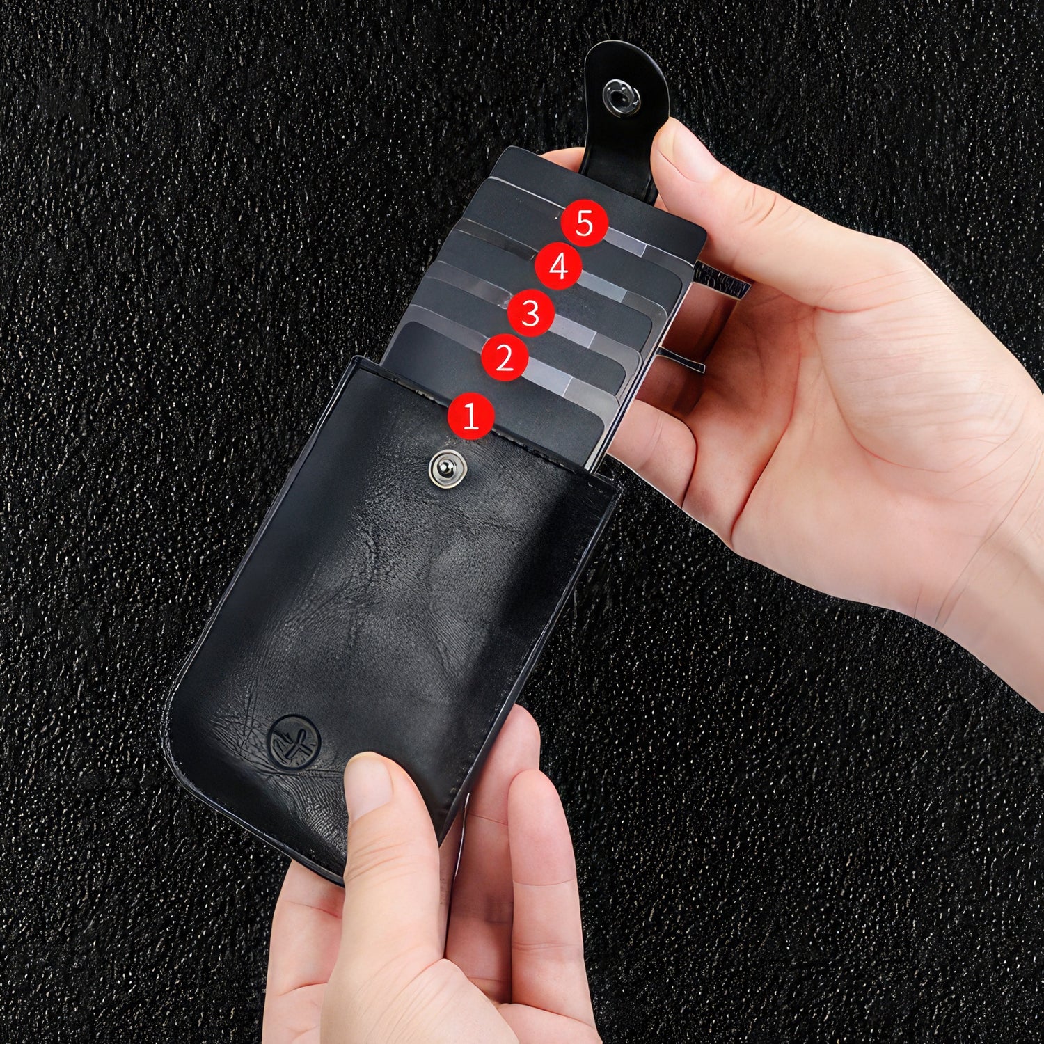 High Quality Leather Pull-up Card Wallet