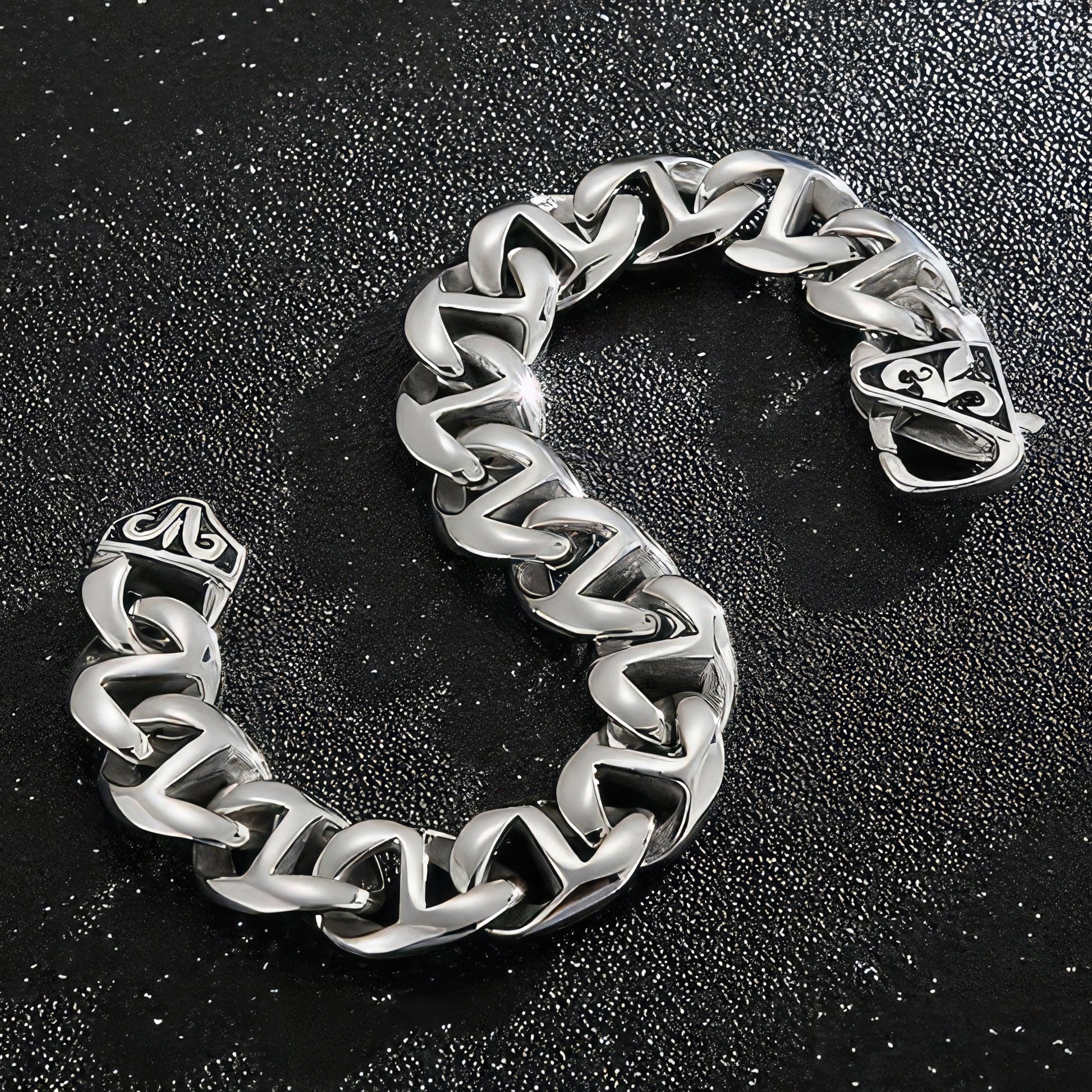 Man's Stainless Steel H Link Bracelet