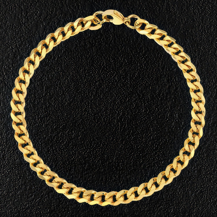 5mm Gold Stainless Steel Cuban Bracelet