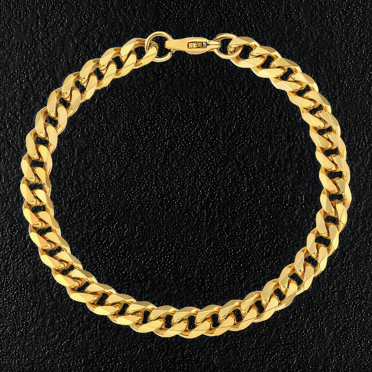 7mm Gold Stainless Steel Cuban Bracelet