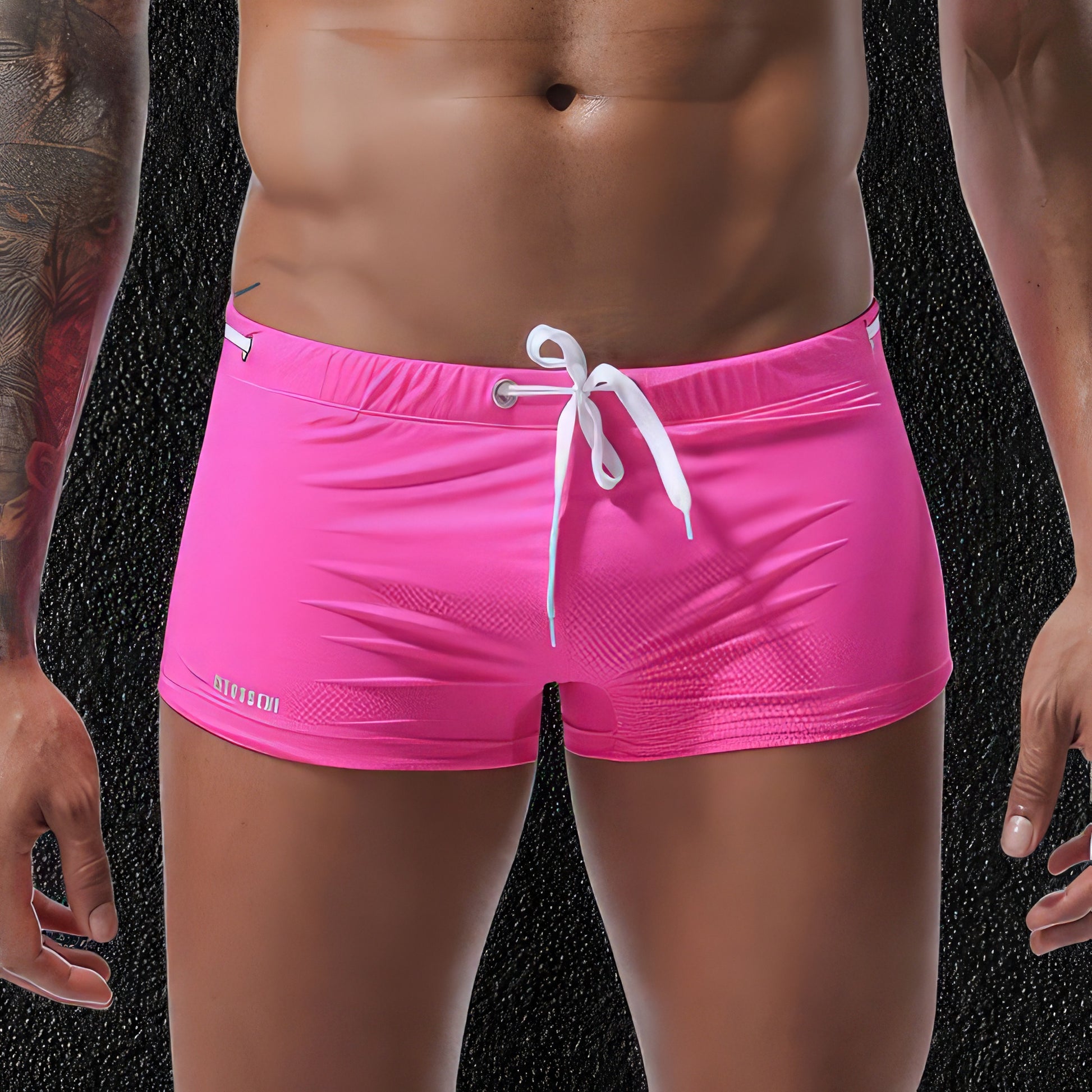 Men's Pink Full Swimming Trunks