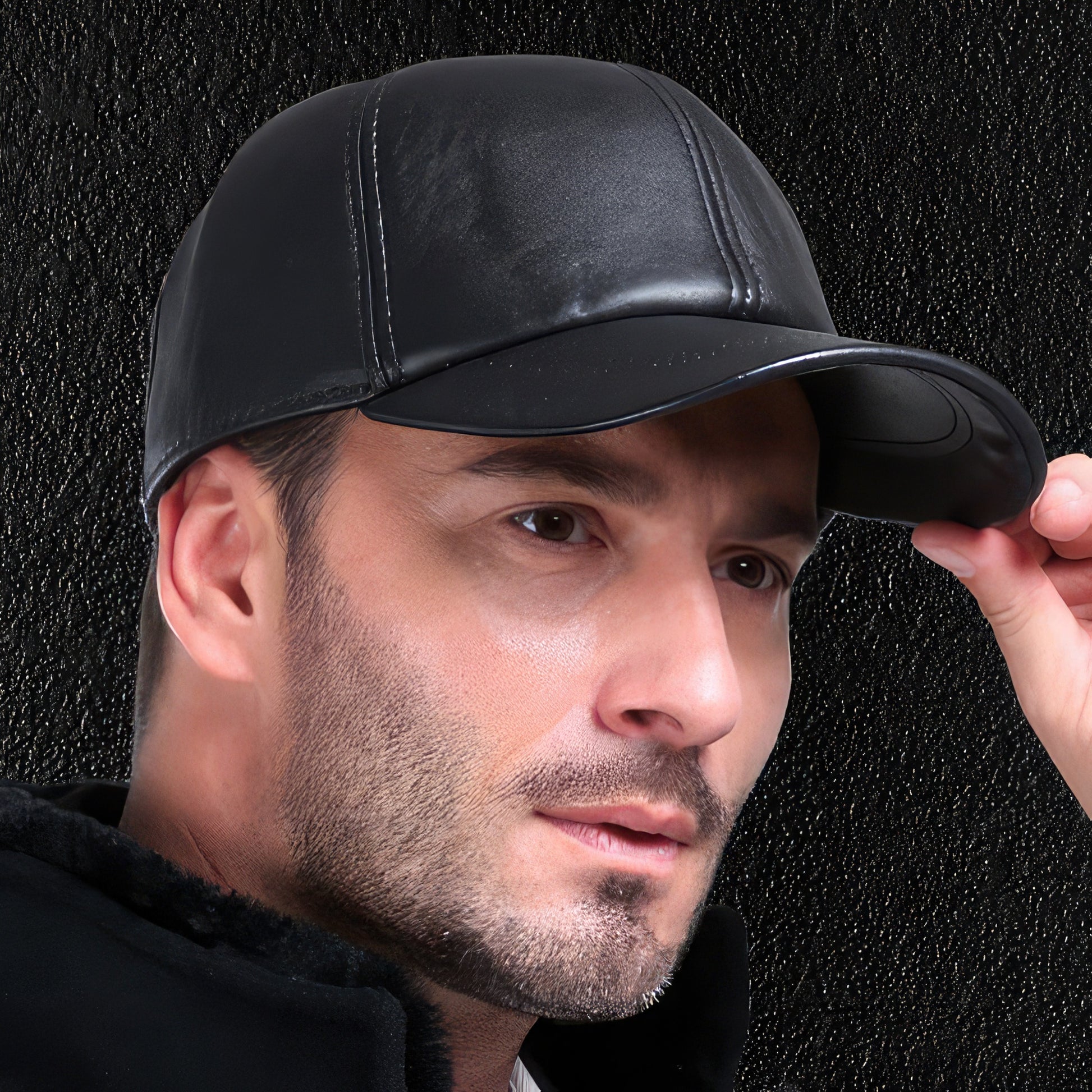 Leather Snapback Baseball Cap