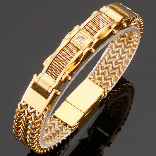 Luxury Gold Stainless Steel Bracelet For Men