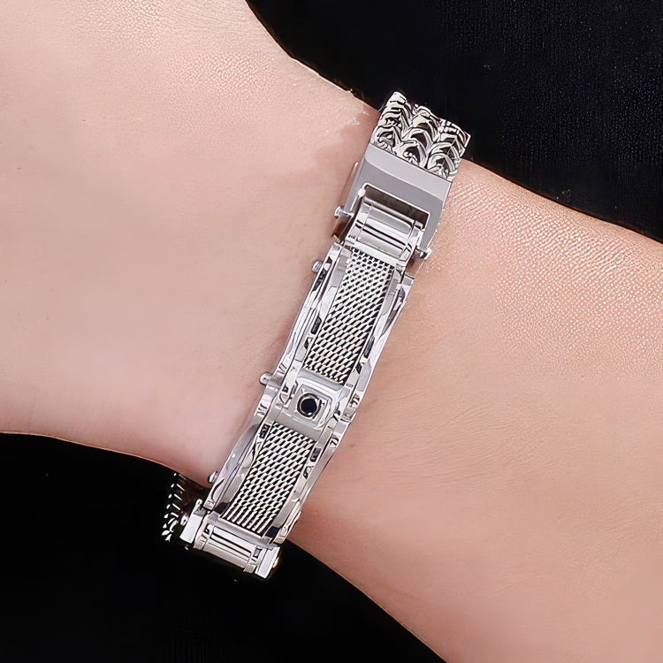 Luxury Stainless Steel & Carbon Fiber Man's Wristband