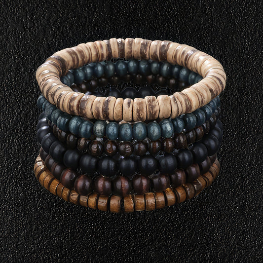 Multi Layer Wood Bead Bracelet