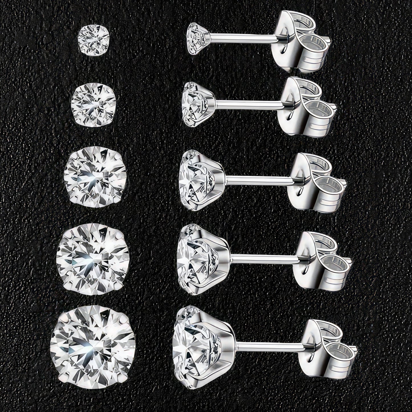 Men's Simple Crystal Stud Earrings