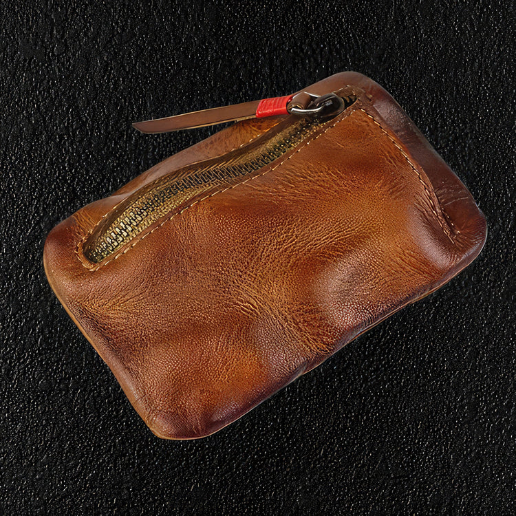 Tan Soft Leather Coin Wallet