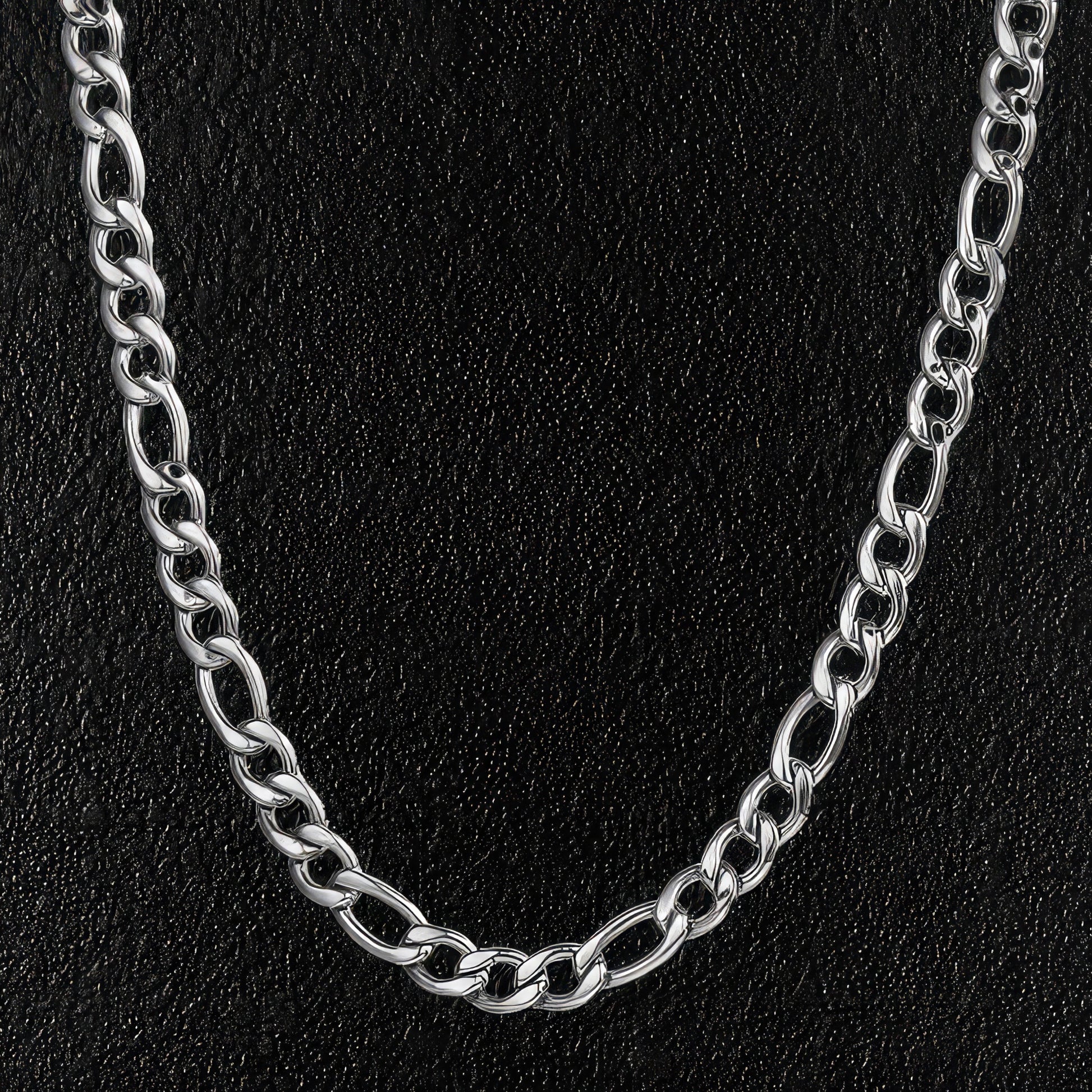 Men's Stainless Steel Figaro Necklace