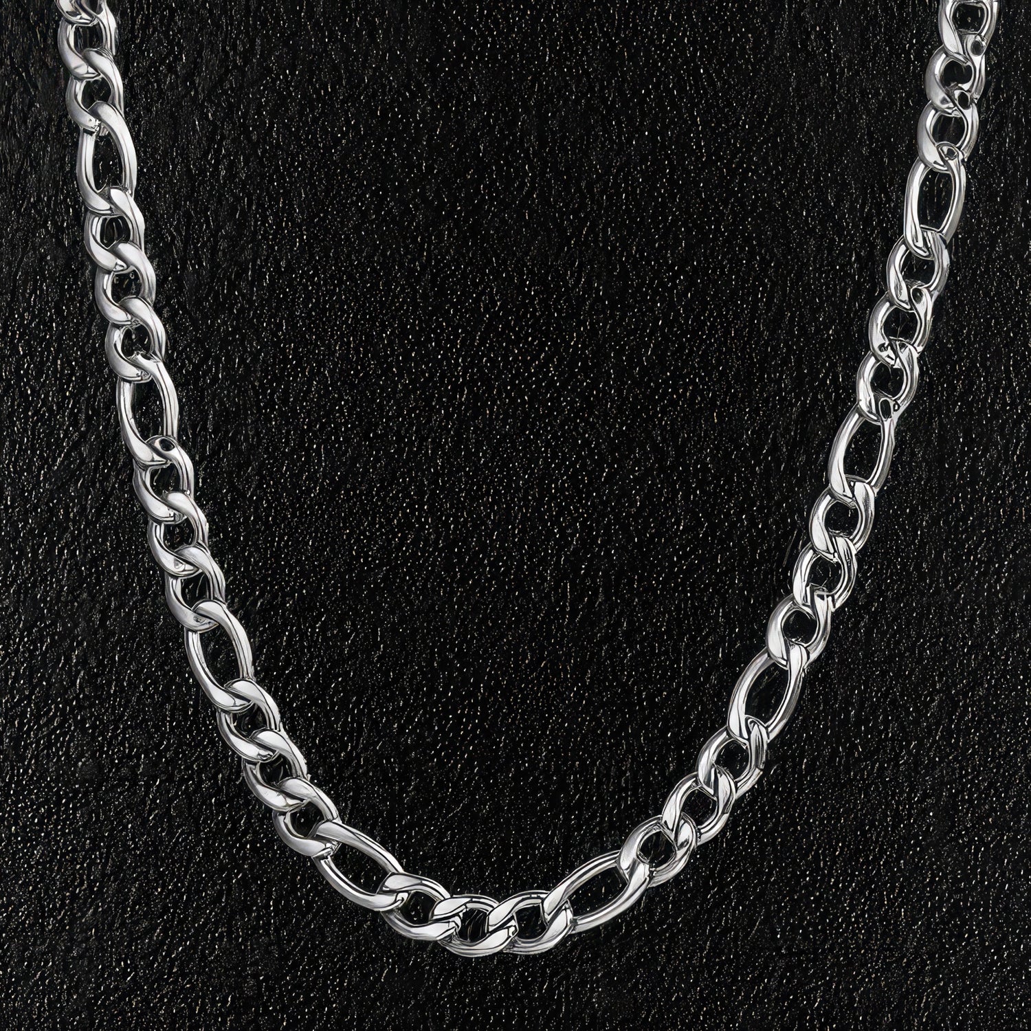 Men's Stainless Steel Figaro Necklace