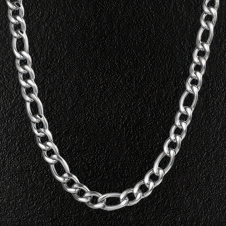 Man's Stainless Steel Figaro Necklace