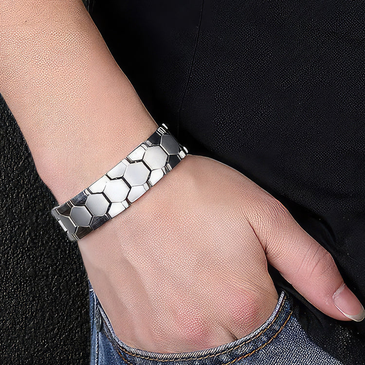 Steel Hexagon Bracelet For Men