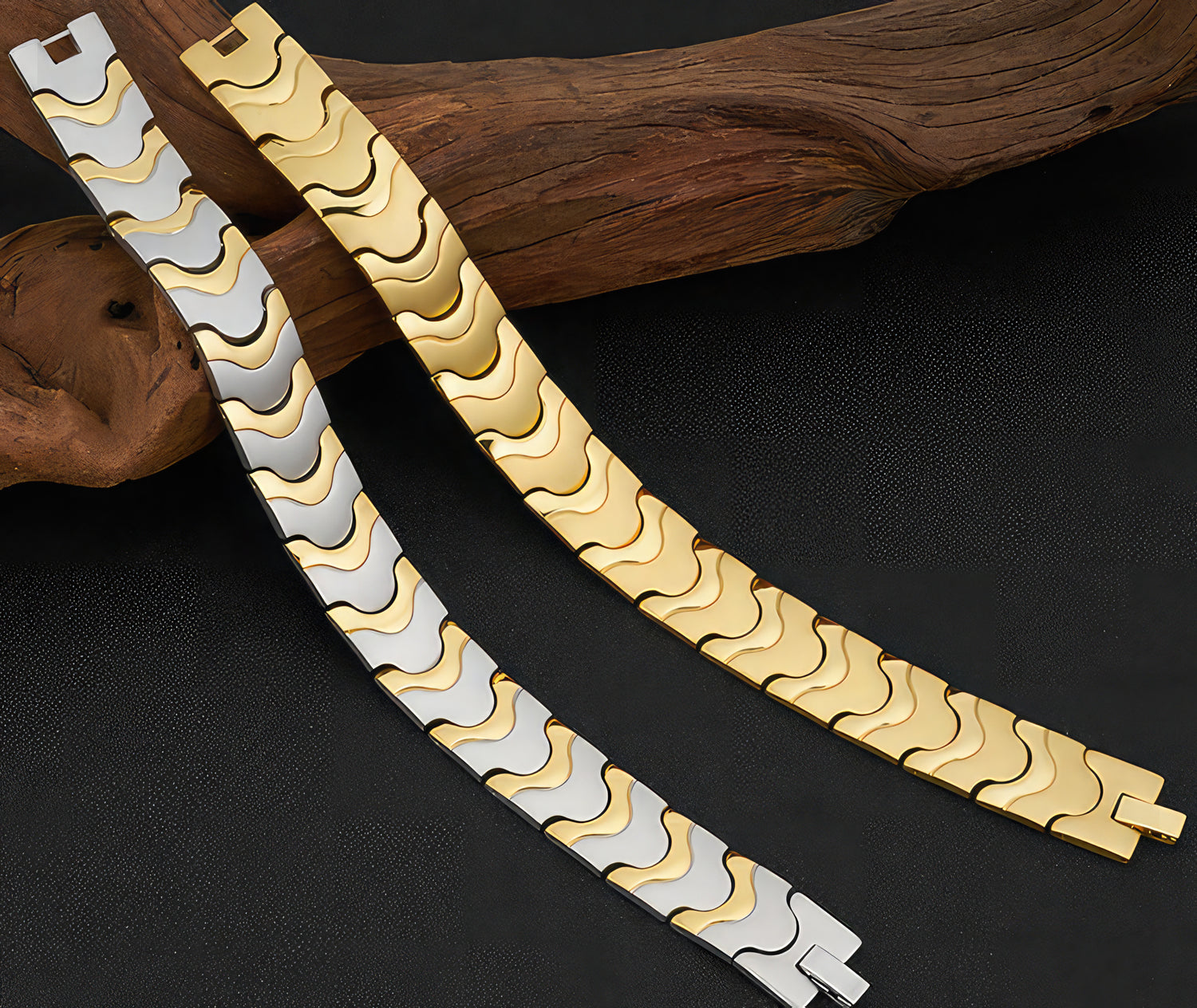 Men's Stainless Steel Wave Bracelet