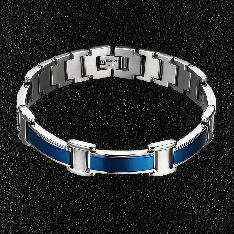 Men's Blue Steel Banded Bracelet