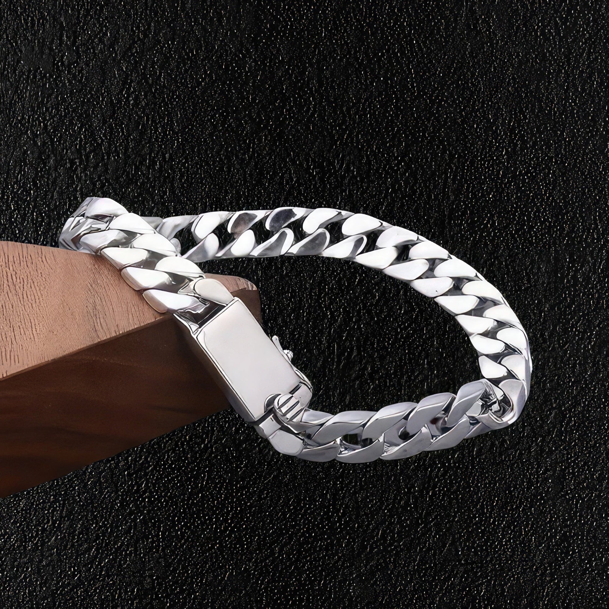 Men's 925 Silver Cuban Chain Link Bracelet