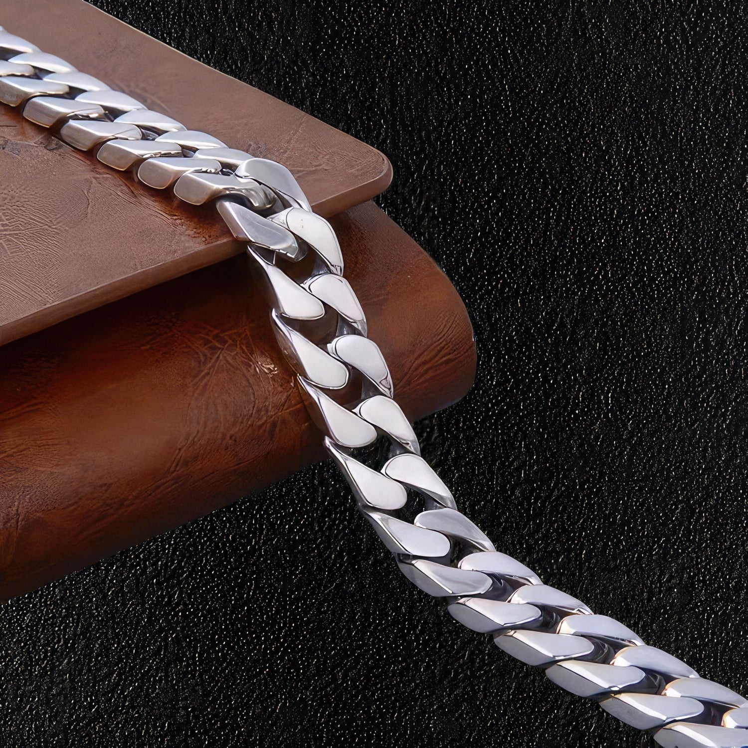 Men's 925 Silver Cuban Chain Link Bracelet