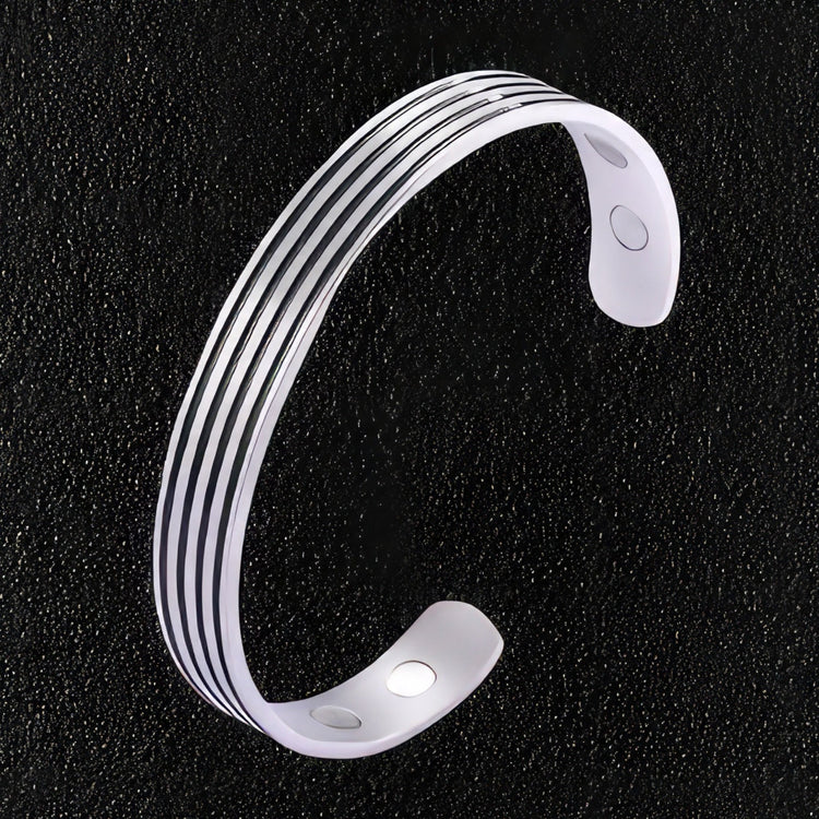 Striped Stainless Steel Bangle