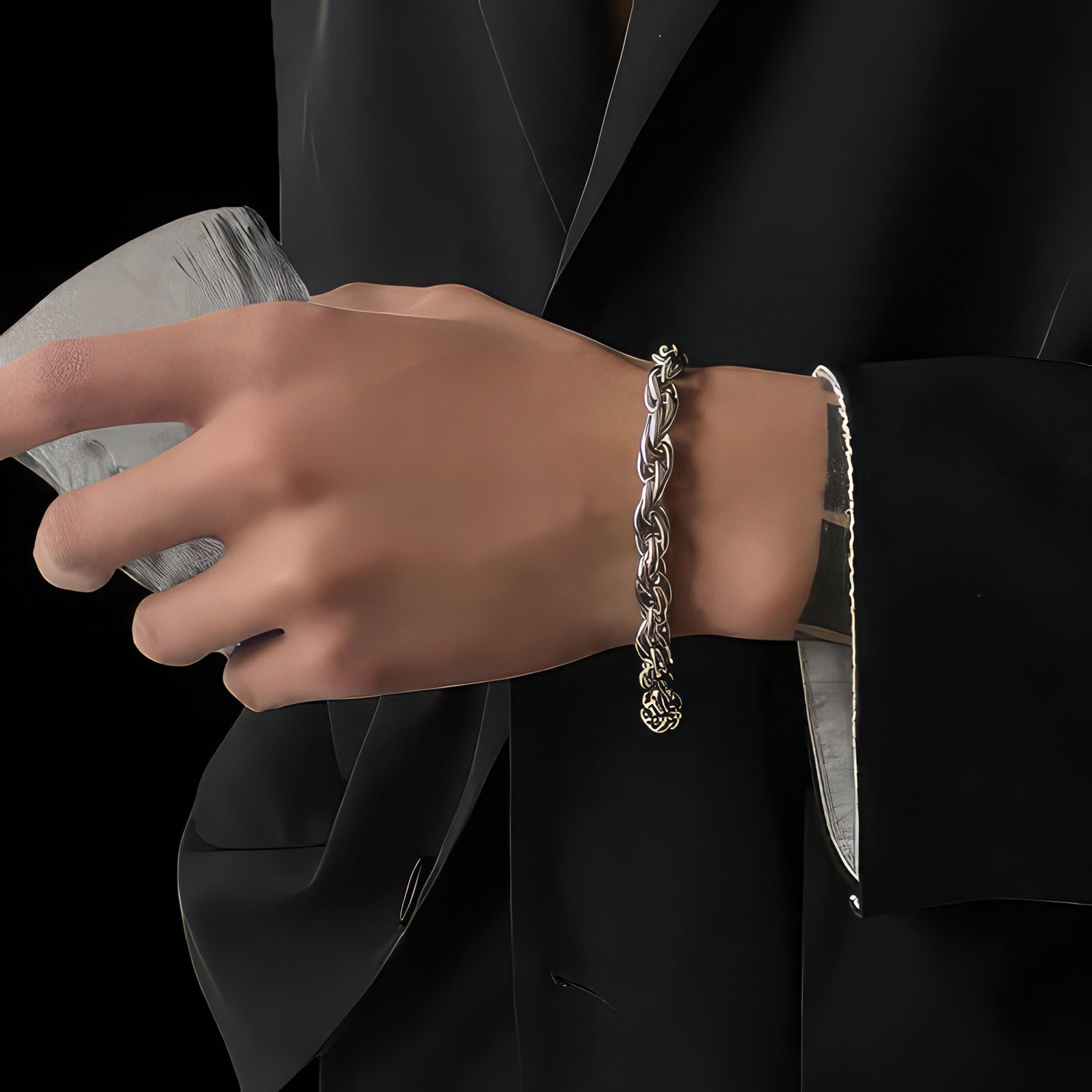 Men's Titanium Twist Link Chain Bracelet