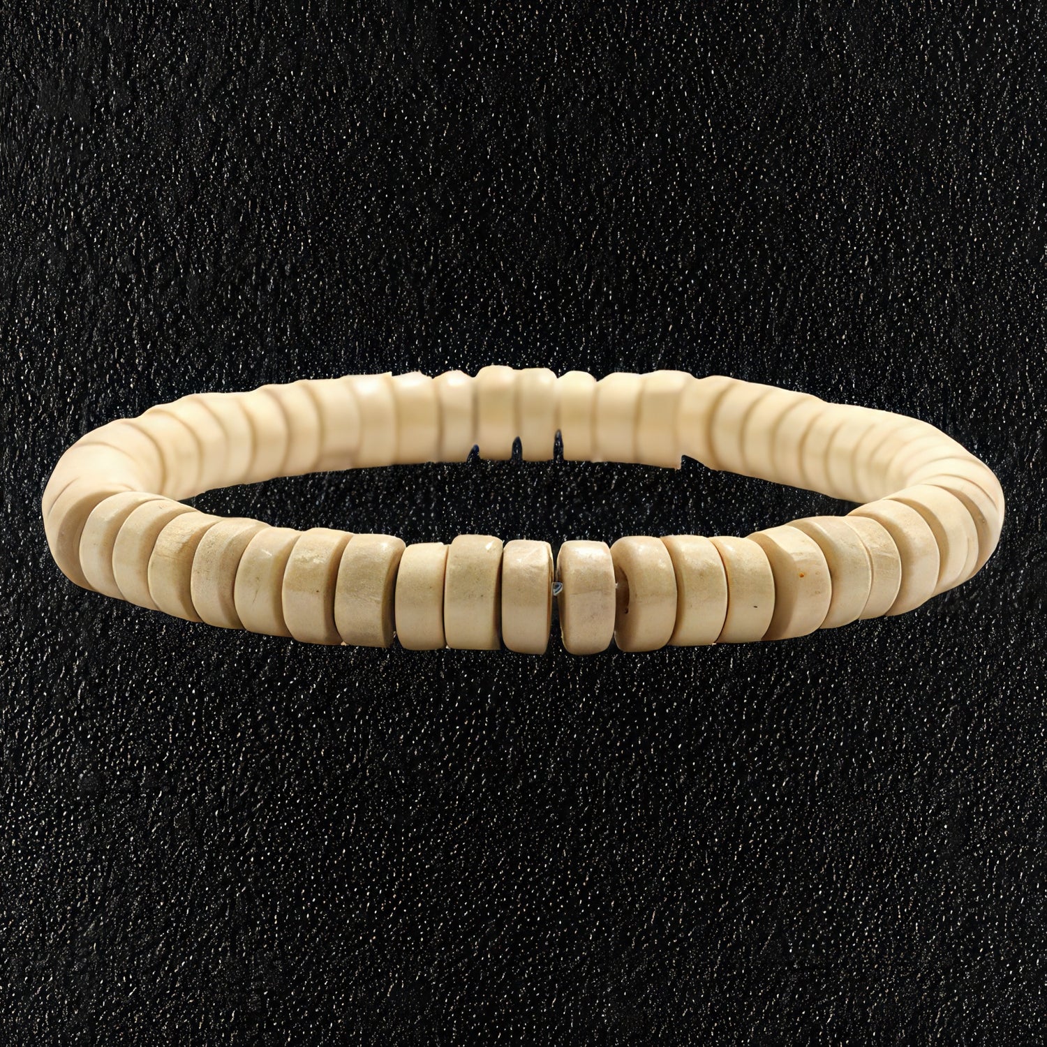 Cream Wooden Bead Bracelets
