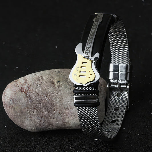 Personalized Guitar Pick Bracelet. Custom Gift for musician - Leather  Bracelet | eBay
