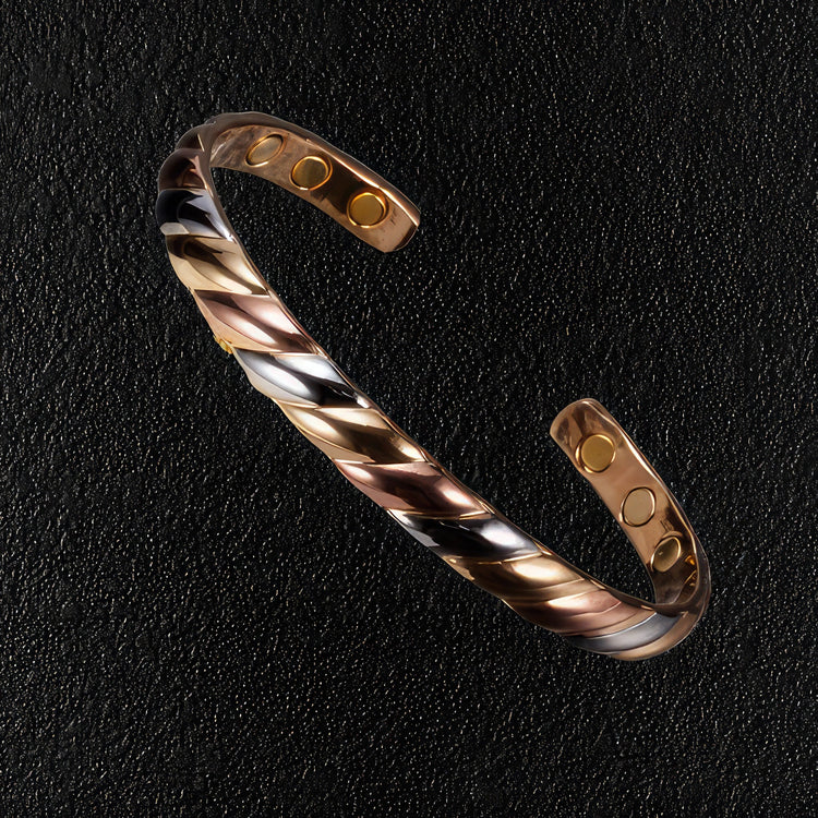 Multi Colour Pure Copper Cuff Bracelet For Men