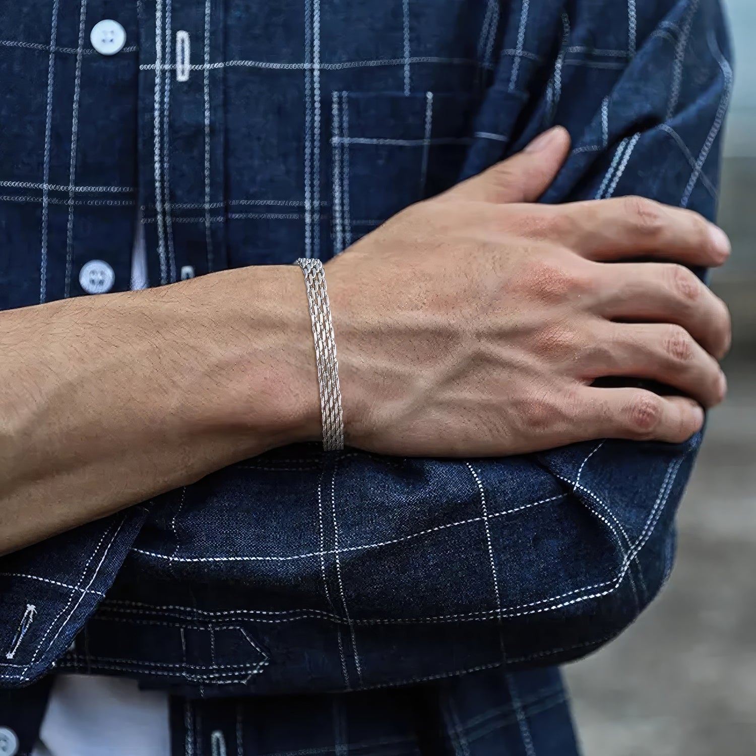 Multi-link Chain Bracelet For Men