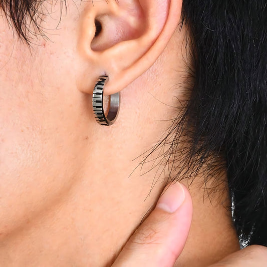 Piano Hoop Earrings For Men