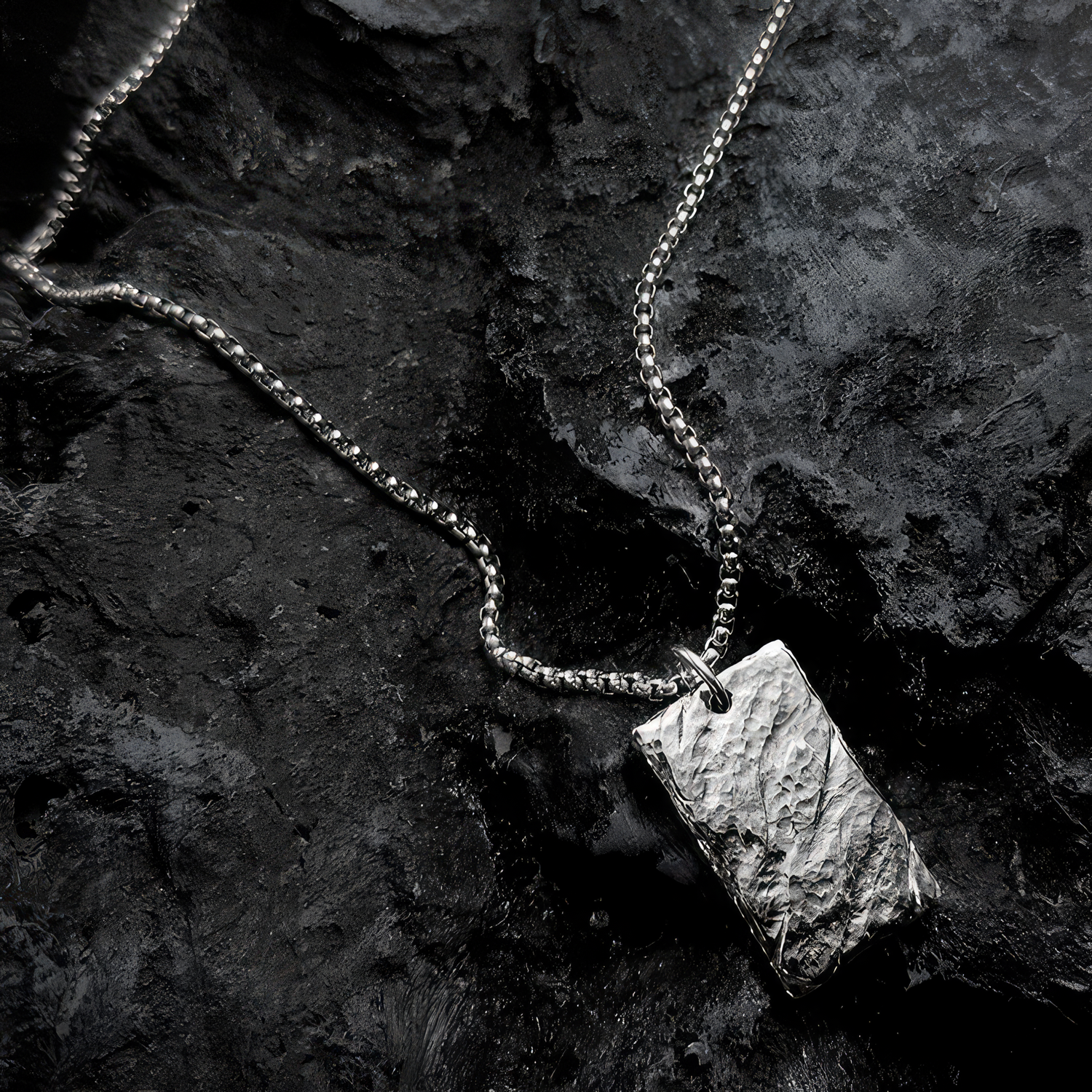 Raw Titanium Pendant & Necklace For Men