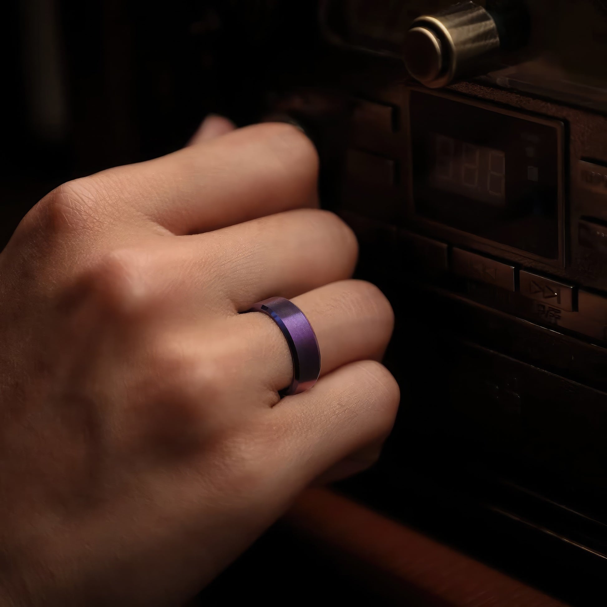 Man's Stainless Steel Purple Ring