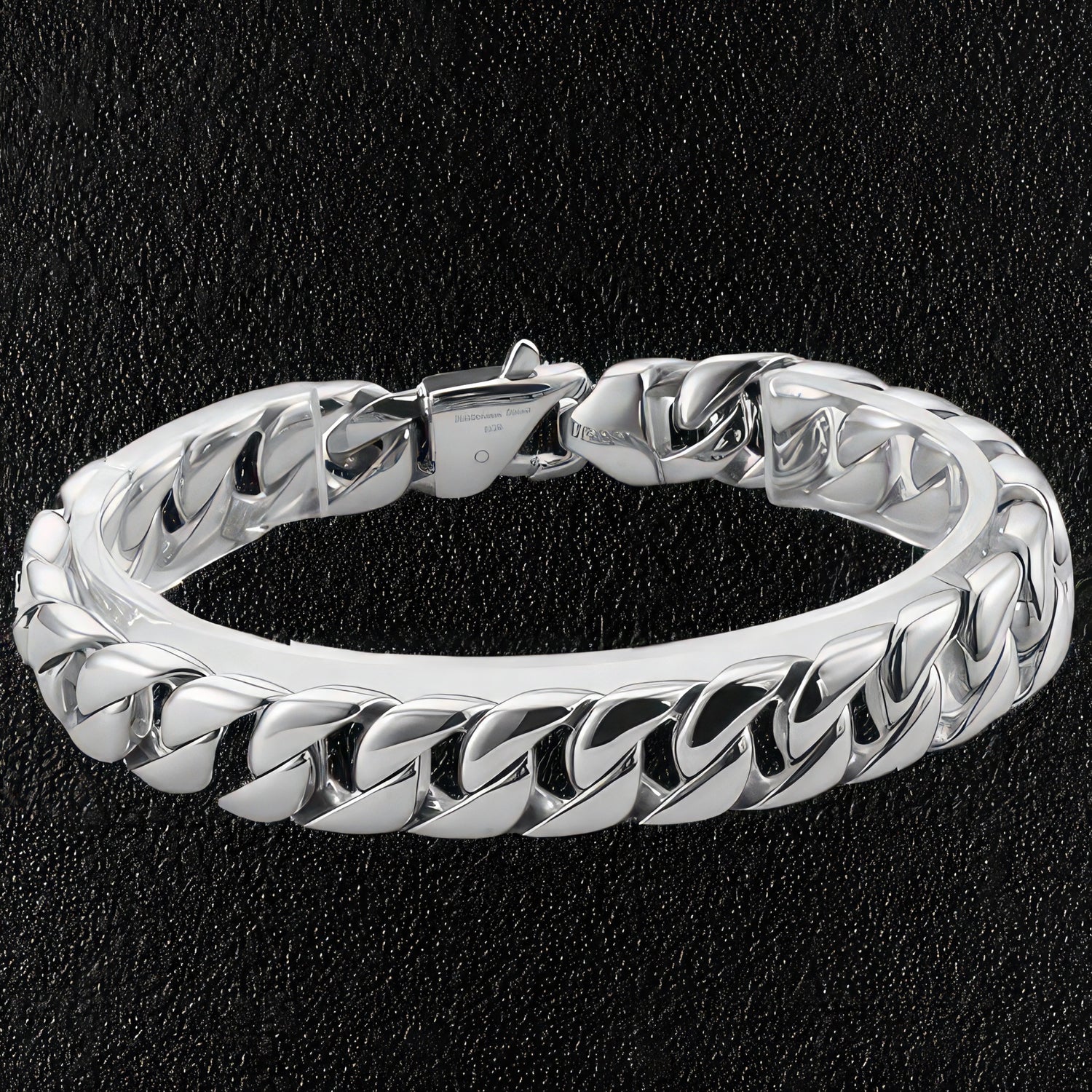 Silver Rounded Link Stainless Steel Cuban Curb Bracelet