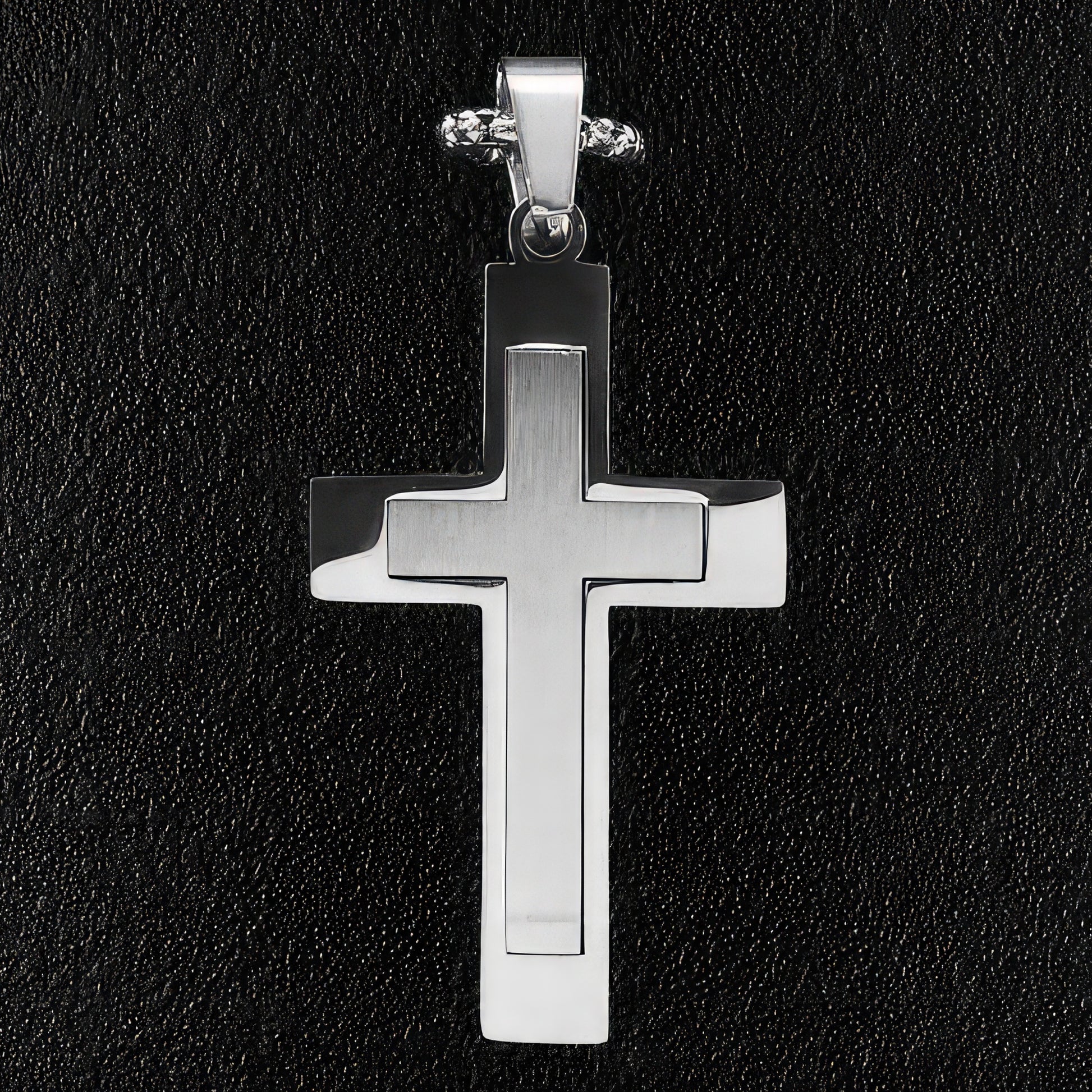 Sleek Modern Cross Pendant & Necklace