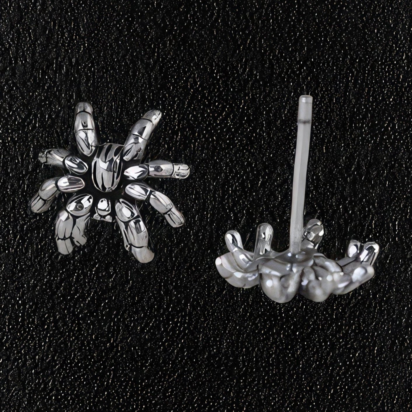 Real Sterling Silver Spider Earrings