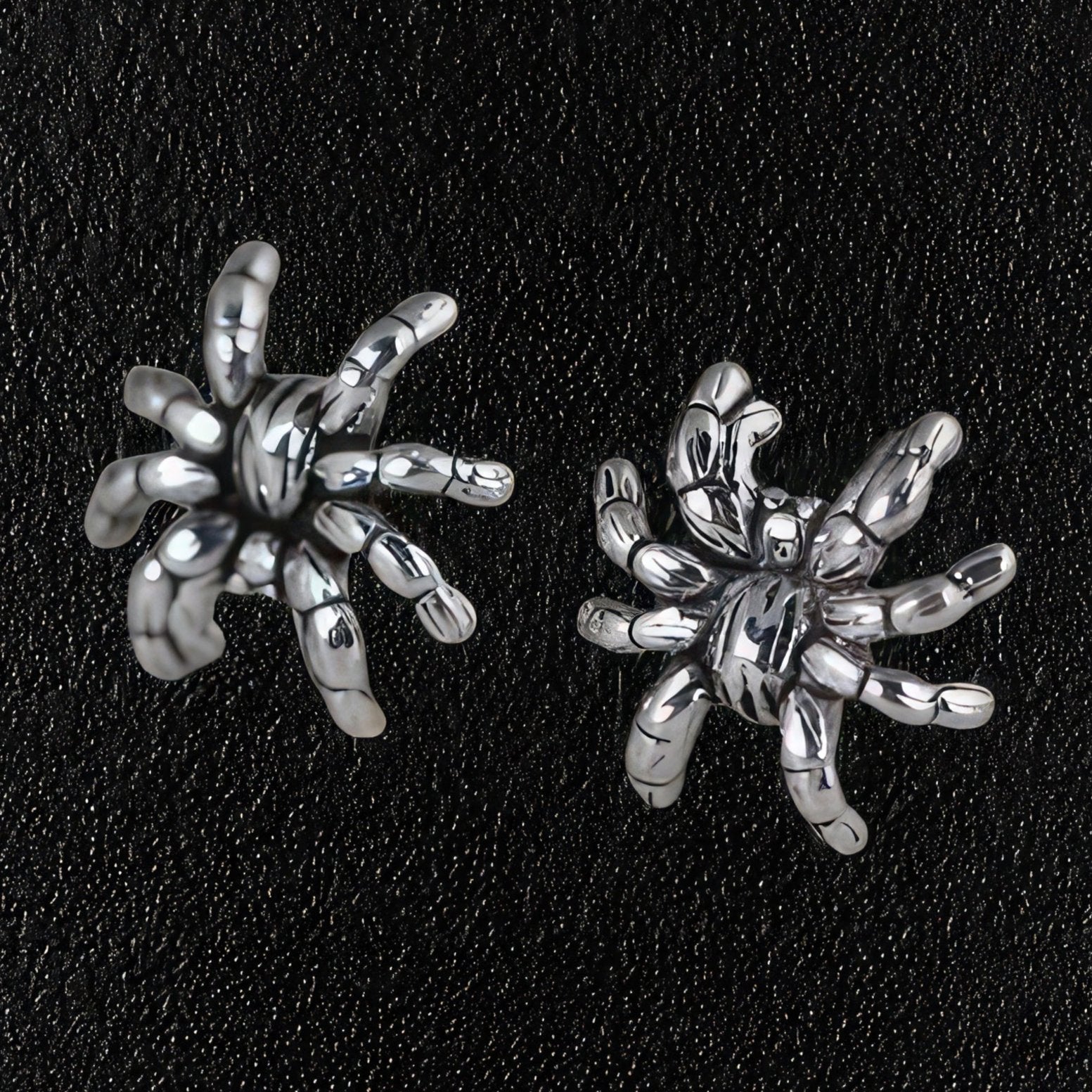 Solid 925 Silver Spider Earrings