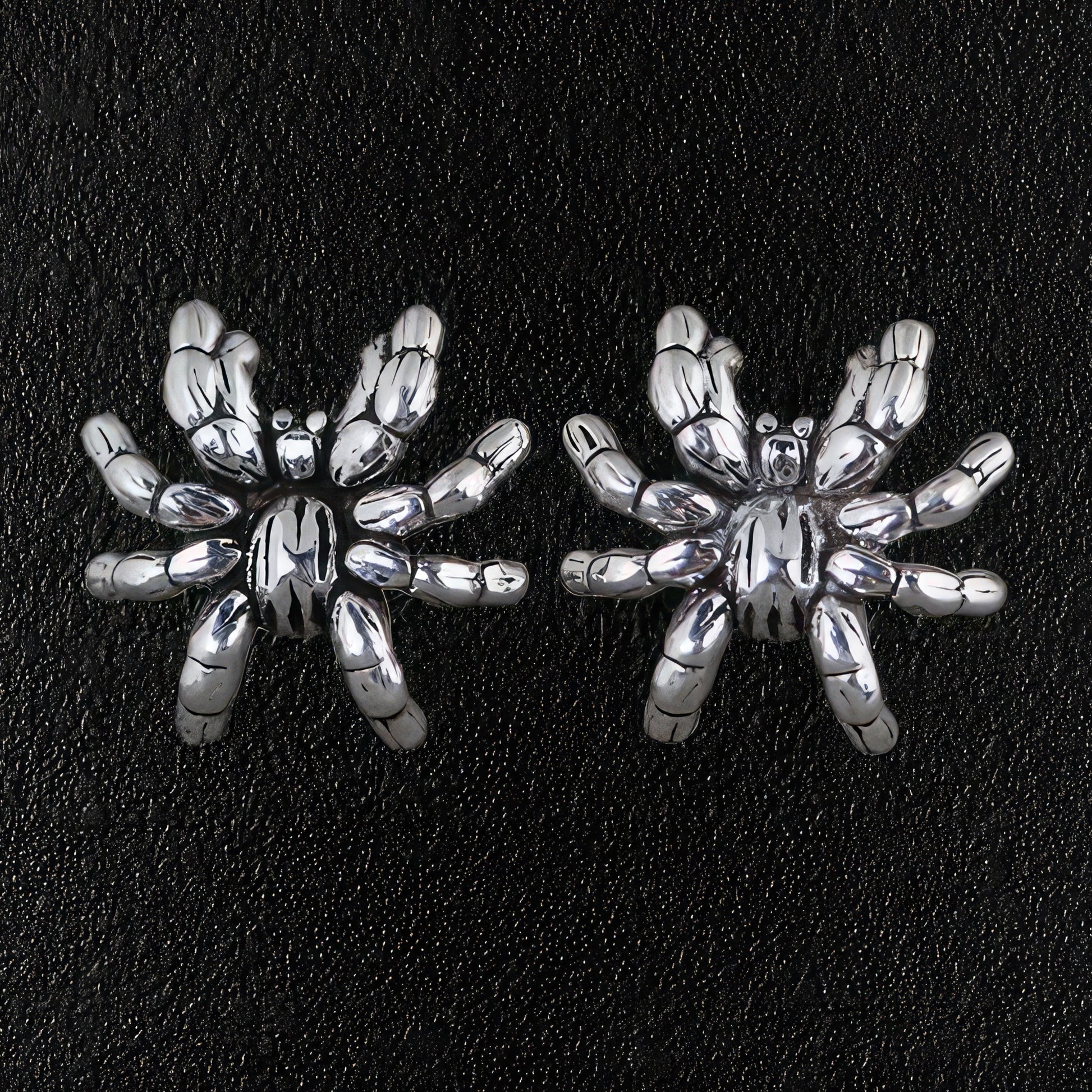 Solid Sterling Silver Spider Earrings