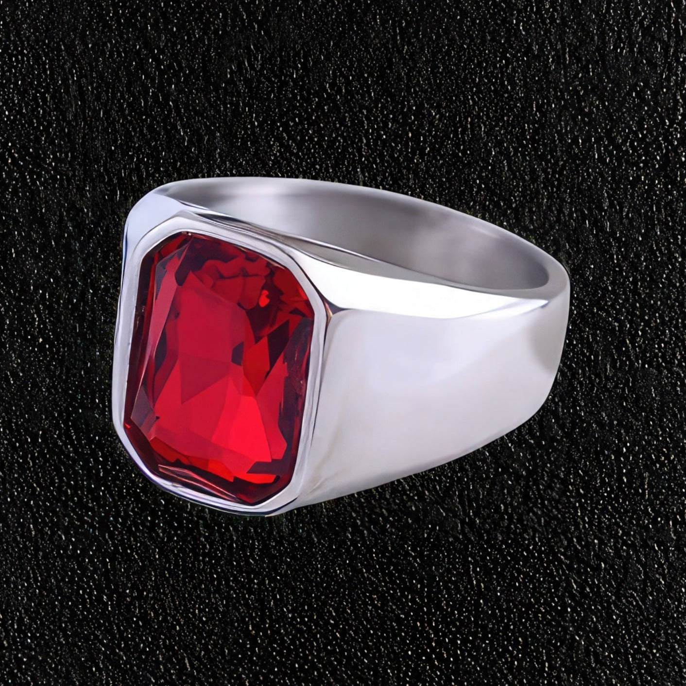 Red Crystal Signet Ring