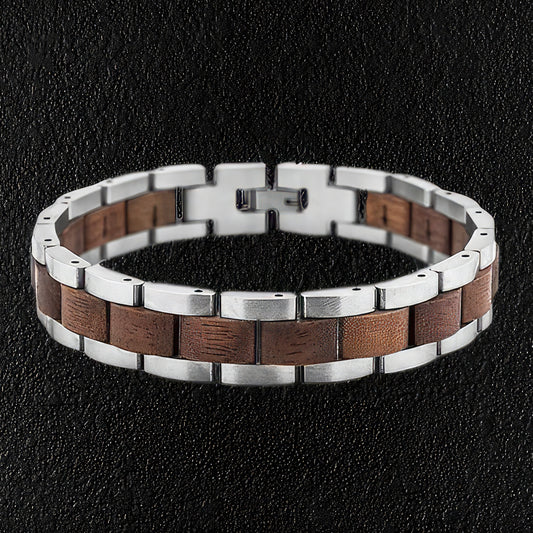 Steel & Wood Bracelet